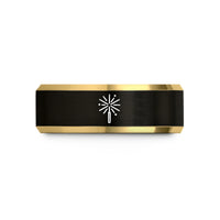 tungsten rings for men – black & gold tungsten sparkler wedding band