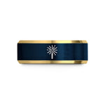 dad's day present ideas – gold & blue tungsten sparkler wedding band