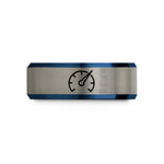 personalized presents for friends – black & blue & grey tungsten boost gauge wedding band