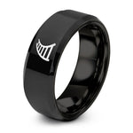 best presents for buddies – black tungsten curved tracks ring