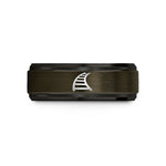 best presents for buddies – gunmetal & black tungsten curved tracks wedding band