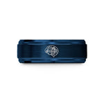 personalized jewelry for women – blue tungsten gear brain wedding band