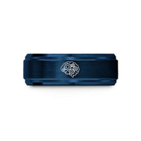 personalized jewelry for women – blue tungsten gear brain wedding band