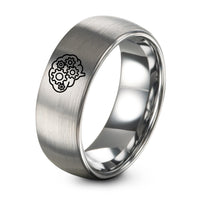 Small Gift for Her – silver tungsten gear brain ring