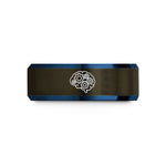 personalized jewelry for women – gunmetal & blue tungsten gear brain wedding band
