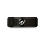 present ideas for wife – black tungsten honeybee wedding band