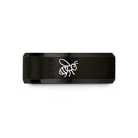 present ideas for wife – black tungsten honeybee wedding band