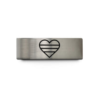 affordable presents for family – grey tungsten asexual flag wedding band