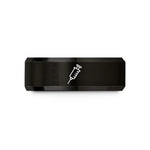 thoughtful presents for mom – black & gold tungsten syringe icon wedding band