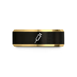 best presents for mothers – black & gold tungsten syringe icon wedding band