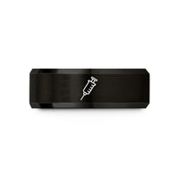 unique presents for her – black tungsten syringe icon wedding band