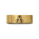 mom present options – gold tungsten toasting hands wedding band