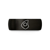 engraved rings for couples – black tungsten pick grip wedding band