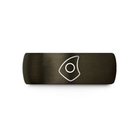 unique rings for couples – gunmetal & black tungsten pick grip wedding band