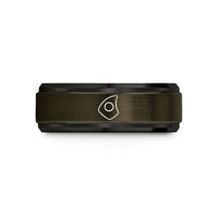 unique rings for couples – gunmetal & black tungsten pick grip wedding band