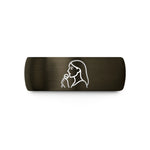 unique promise rings women – gunmetal & black tungsten singer microphone wedding band