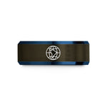 thoughtful present for spouse – gunmetal & blue tungsten southern hemisphere wedding band