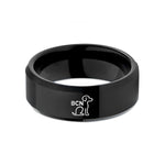 women's promise ring ideas – black tungsten bcn wedding band