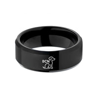 women's promise ring ideas – black tungsten bcn wedding band