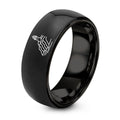 Coastal Cliffs Lighthouse – Tungsten Wedding Band, 8 mm, Black Comfort-Fit Unisex