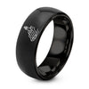 Coastal Cliffs Lighthouse – Tungsten Wedding Band, 8 mm, Black Comfort-Fit Unisex