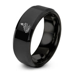 small jewelry present ideas – black tungsten coastal cliffs lighthouse ring