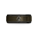 engraved rings for couples – gunmetal & black tungsten fuel gauge wedding band