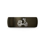 wedding bands for her – gunmetal & black tungsten scooter wedding band