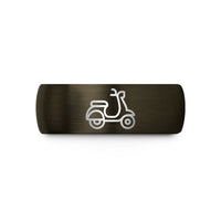 wedding bands for her – gunmetal & black tungsten scooter wedding band