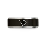 unique presents for her – black & grey tungsten south carolina state wedding band