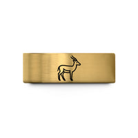 present rings for ladies – gold tungsten springbok antelope wedding band
