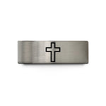 thoughtful presents for her – gray tungsten cross wedding band