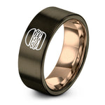 cute presents for girlfriend – gunmetal & rose gold tungsten pulled pork sandwich ring