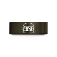small presents for her – gunmetal & rose gold tungsten pulled pork sandwich wedding band