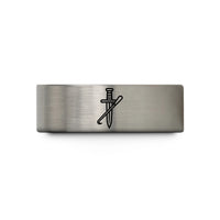 tungsten rings for her – blue & silver tungsten rogue dagger lockpick wedding band