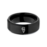 tangible presents for her – black tungsten industrial sensor wedding band