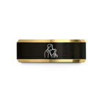 unique rings for her – black & gold tungsten jazz sax soloist wedding band