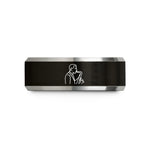 stylish presents for her – black & silver tungsten jazz sax soloist wedding band