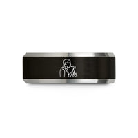 stylish presents for her – black & silver tungsten jazz sax soloist wedding band