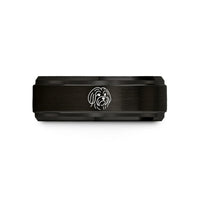 wedding bands for him – black & rose gold tungsten maltese wedding band