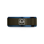 cute present sets female – gunmetal & blue tungsten push button switch wedding band