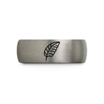 unique presents for him – blue & gray tungsten banana leaf wedding band