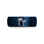 best presents for guys – blue tungsten palm tree cocktail wedding band