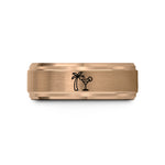 best presents for guys – rose gold tungsten palm tree cocktail wedding band