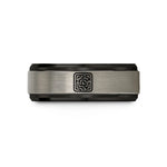 small presents for guy – black & gray tungsten recursive backtracking maze wedding band