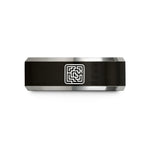 small cool presents guys – black & grey tungsten recursive backtracking maze wedding band