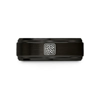 small cool presents guys – black tungsten recursive backtracking maze wedding band