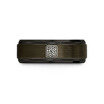 unique tiny presents men – gunmetal & black tungsten recursive backtracking maze wedding band
