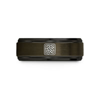 unique tiny presents men – gunmetal & black tungsten recursive backtracking maze wedding band
