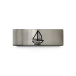 presents ideas for him – blue & grey tungsten sailboat wedding band